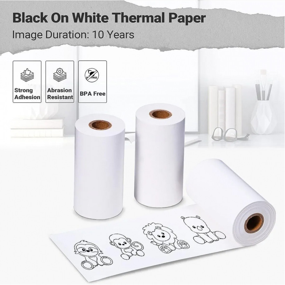 Nhãn Dán Trắng KT_RM10, Độ Bền 10 Năm, 53mm X 6.5m, Dùng cho máy T02 Aimo - Hàng chính hãng