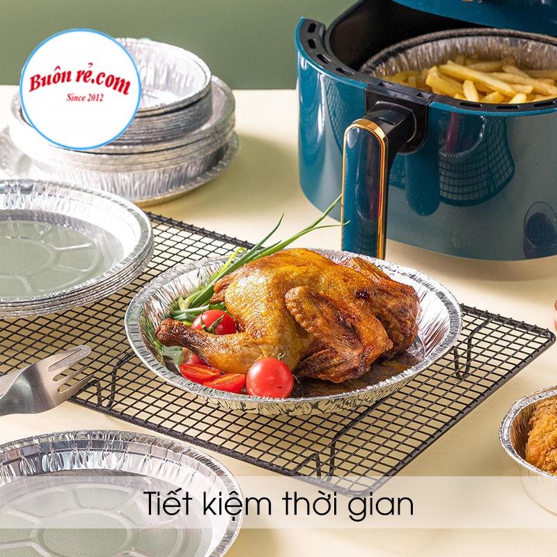 Set 10 đĩa nhôm nồi chiên không dầu bảo vệ nồi - Đĩa nhôm hấp thụ nhiệt tốt 01536
