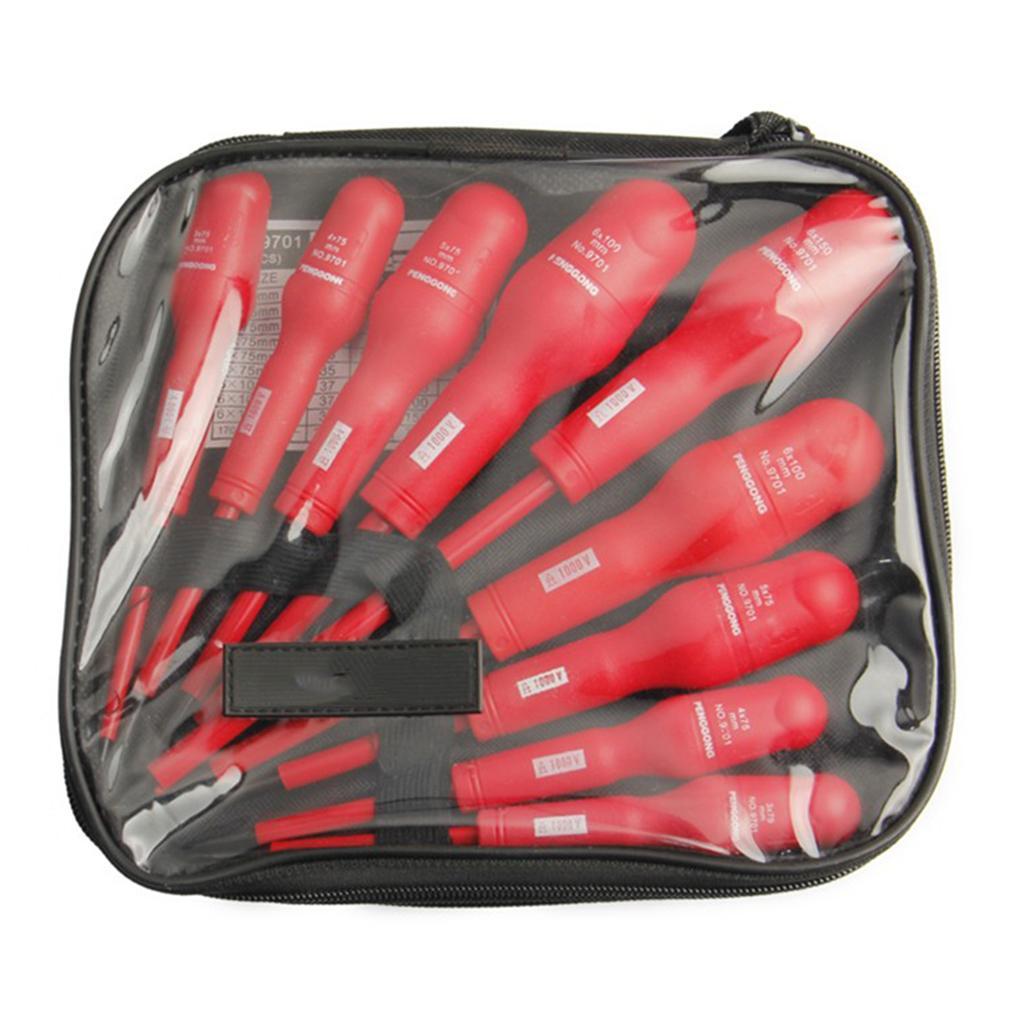 9Pieces Insulated Screwdriver Set Electrician Magnetic Precision Hand Tools