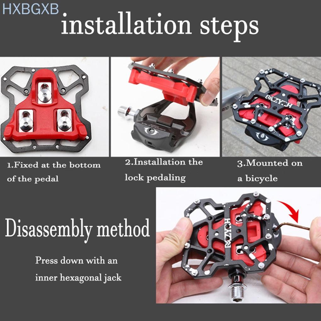 Road Bicycle Pedal Cleats Set Mountain Bike Lock Pedal Kit Hex Wrench Cycling Accessories