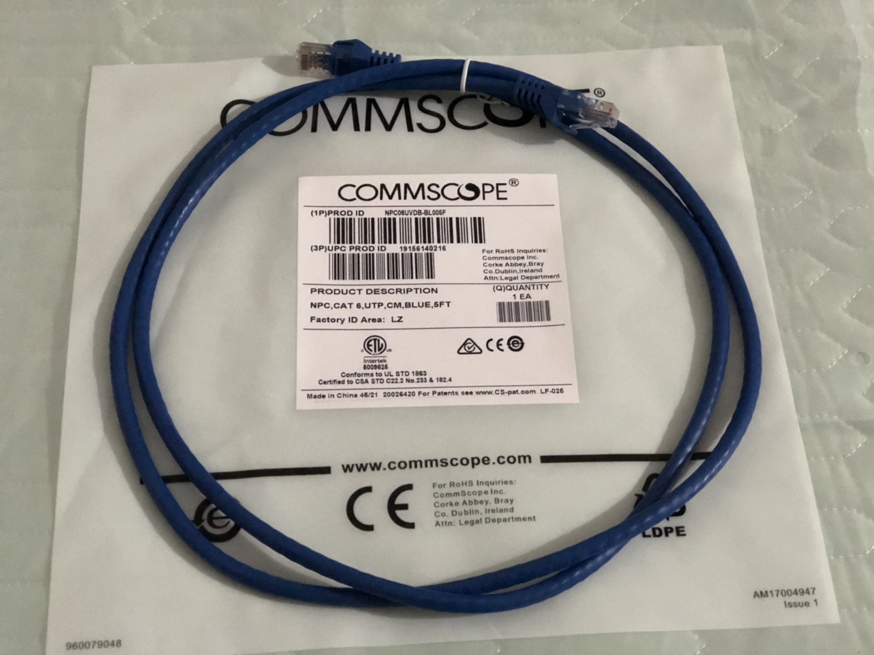 Dây mạng CAT6 Commscope dài1m, 1,5m, 2m, 3m, 5m, 10m, 15m, 20m đúc sẵn 2 đầu