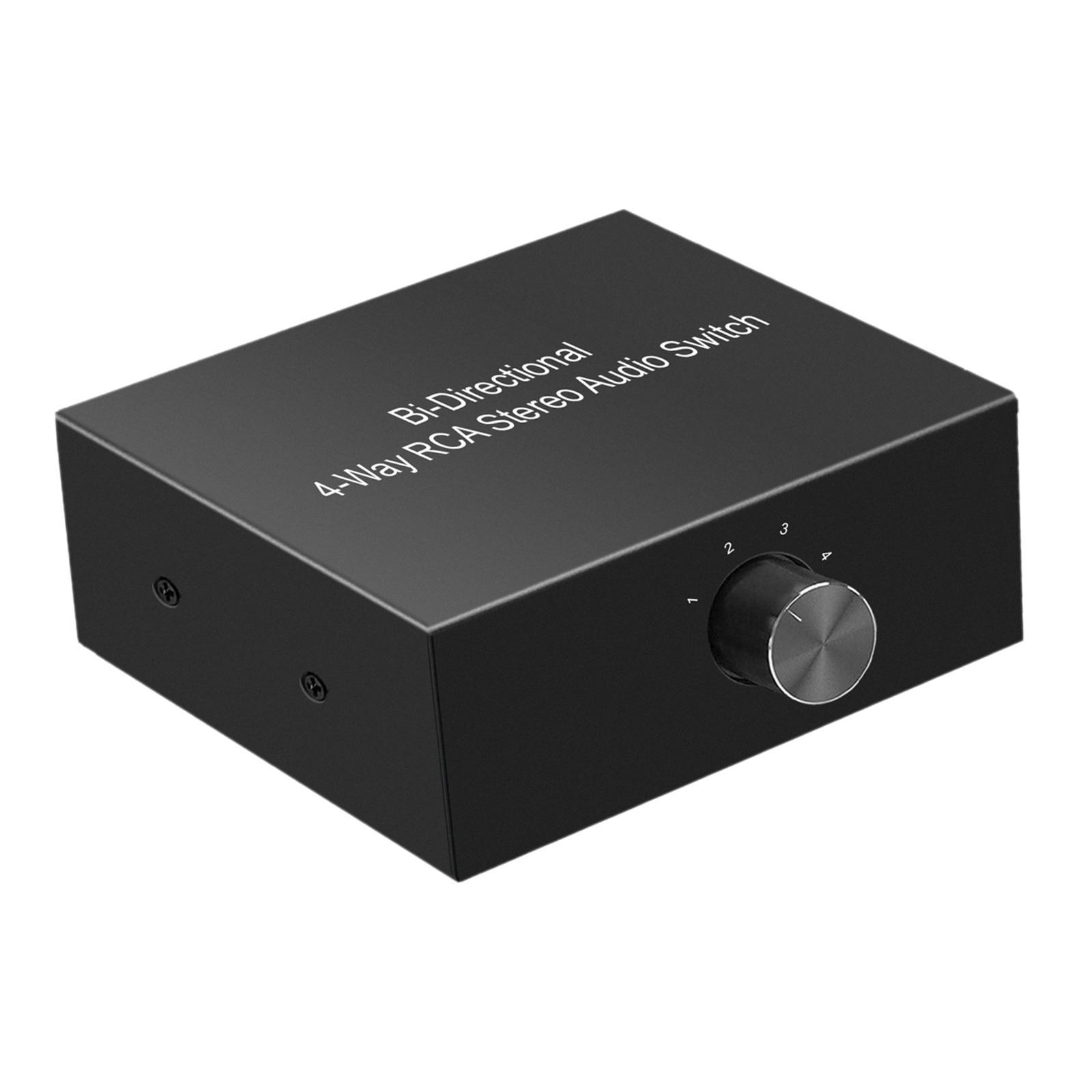 4 Ways R L Stereo Audio Switcher Audio Switch Splitter for TV