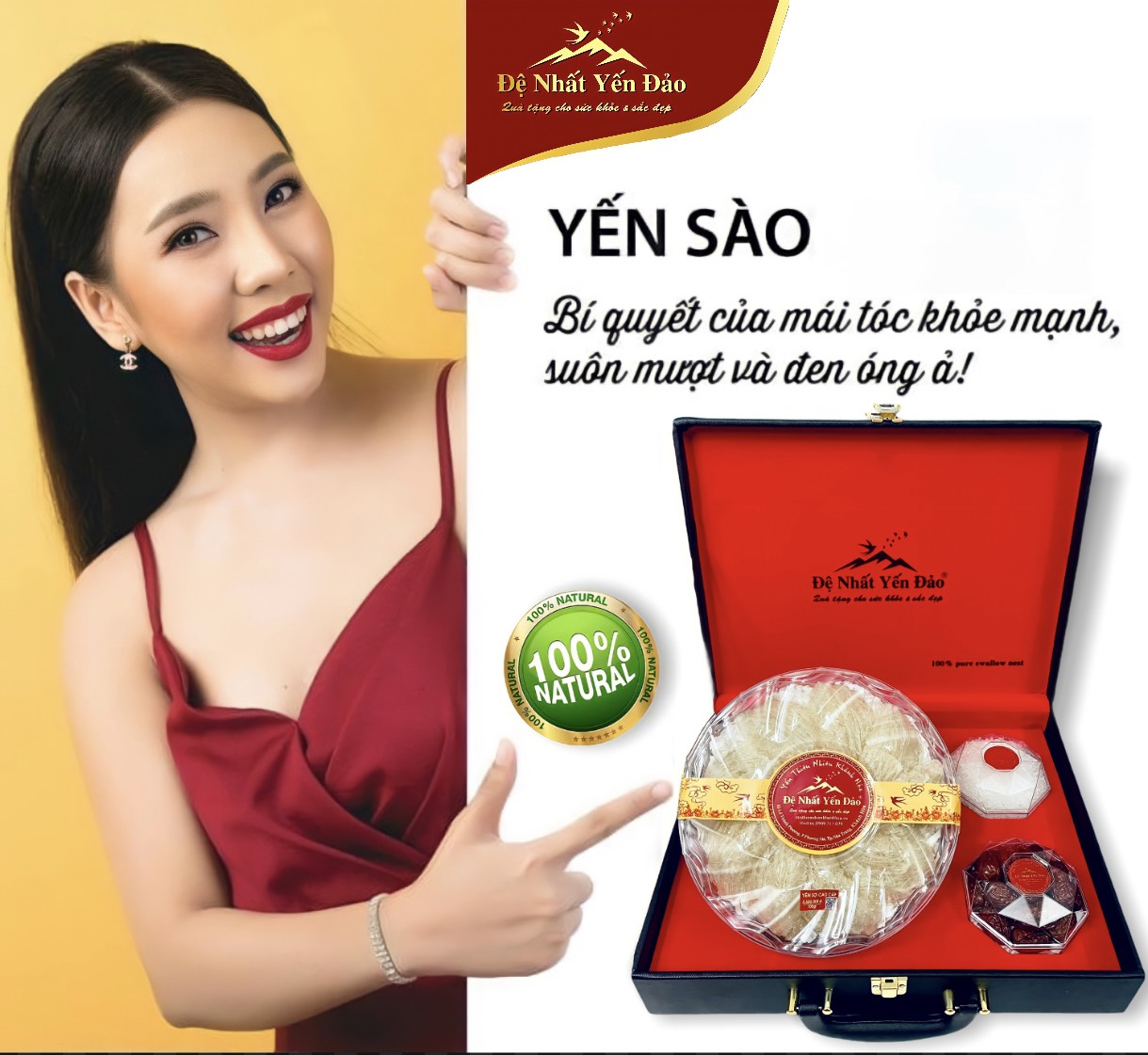 Yến Khánh Hòa - Yến Hồng Huyết Sợi (50g)- Đệ Nhất Yến Đảo - Bồi bổ sức khỏe sau sinh - Hỗ trợ giảm căng thẳng - Phục hồi tổn thương - Kích thích tạo hồng cầu