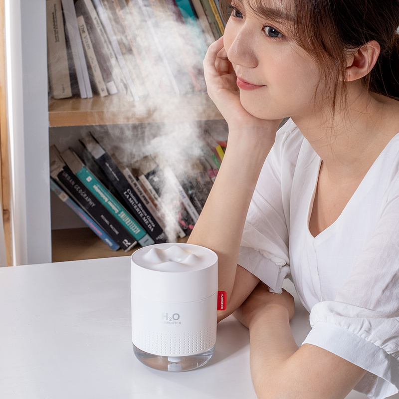 Máy Tạo Độ Ẩm Không Khí Có Đèn LED 500ML Xông Tinh Dầu Khuếch Tán Nhà Phòng Siêu Âm Thanh Mát Sương Tinh Máy Khuếch Tán Tinh Dầu Phun Sương Tạo