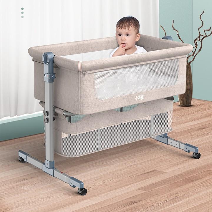 Nôi cũi trẻ em, nôi vải cho bé từ sơ sinh. Có màn, có thể ghép cạnh giường cha mẹ, gấp gọn, giỏ đựng đồ tầng dưới