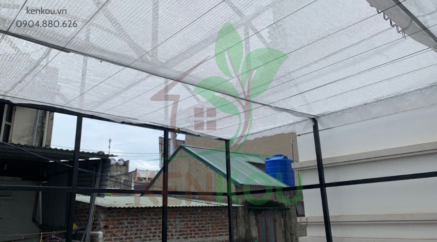Lưới che nắng khổ 2m x dài 5m mầu trắng Hàng Chính Hãng Nhật Bản lưới giảm nóng cho nhà kính nông nghiệp công nghệ cao