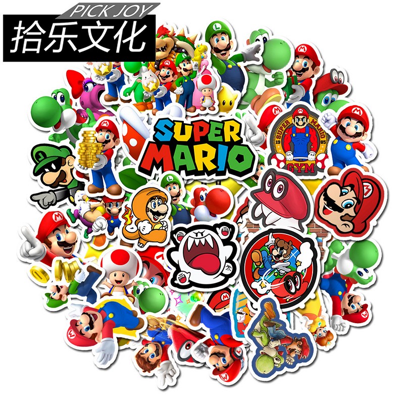 Sticker 50 miếng hình dán Mario - hàng nhập khẩu