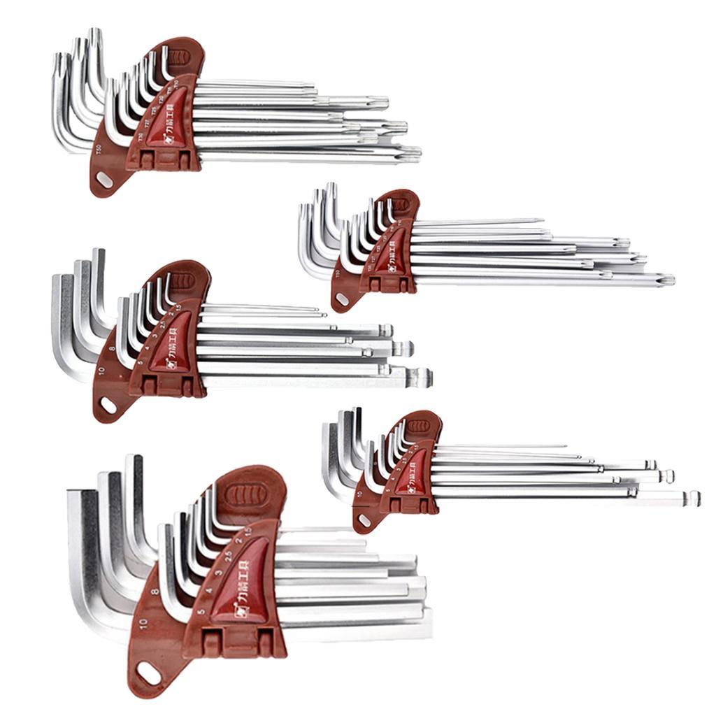 Steel L Handle Hex Key Allen Wrench Set Metric