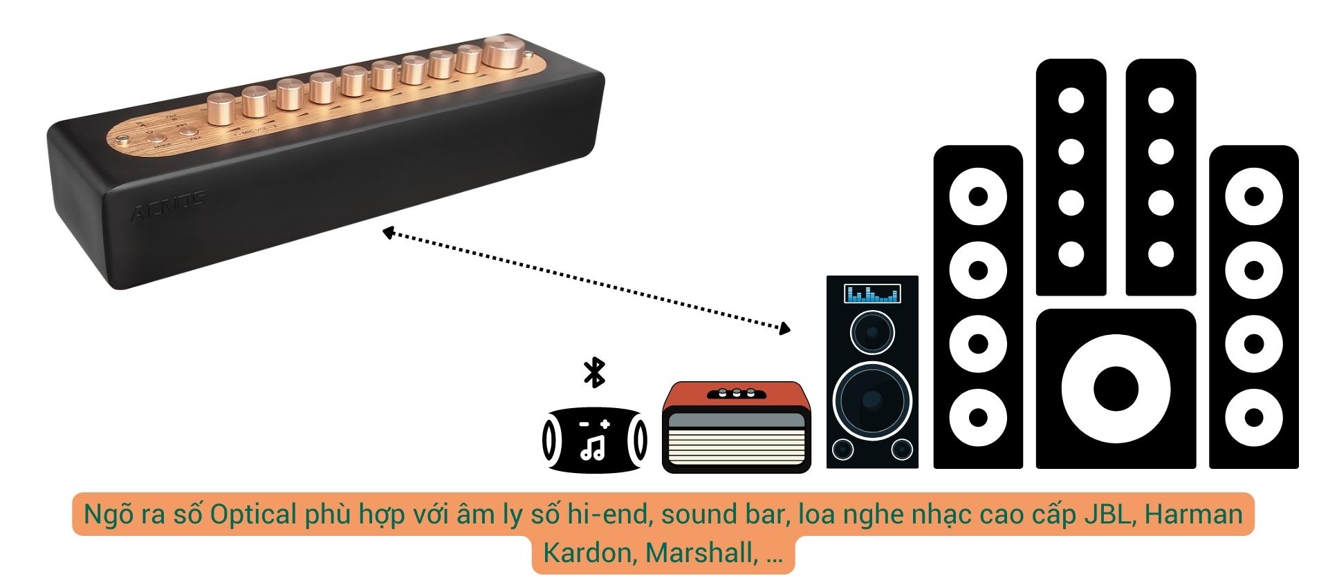 Vang số chỉnh cơ tích hợp Bluetooth & Micro không dây UHF ACNOS MI30S