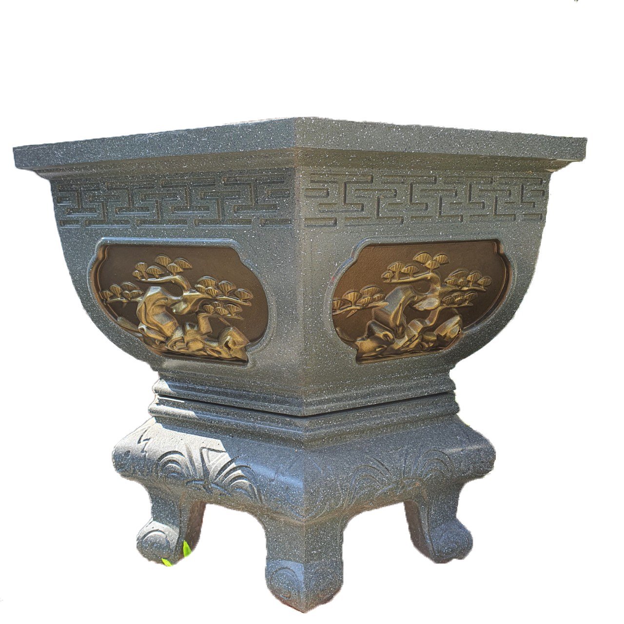 Khuôn đúc chậu cảnh lục giác rộng 75 cao 39 kèm chân cao 25