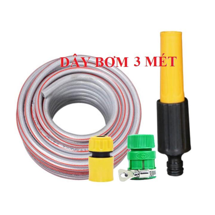 Bộ dây vòi xịt nước rửa xe,tưới cây .tăng áp 3 lần, loại 3m,5m 206622-5 cút sập,nối nhựa vàng+ tặng mở chai