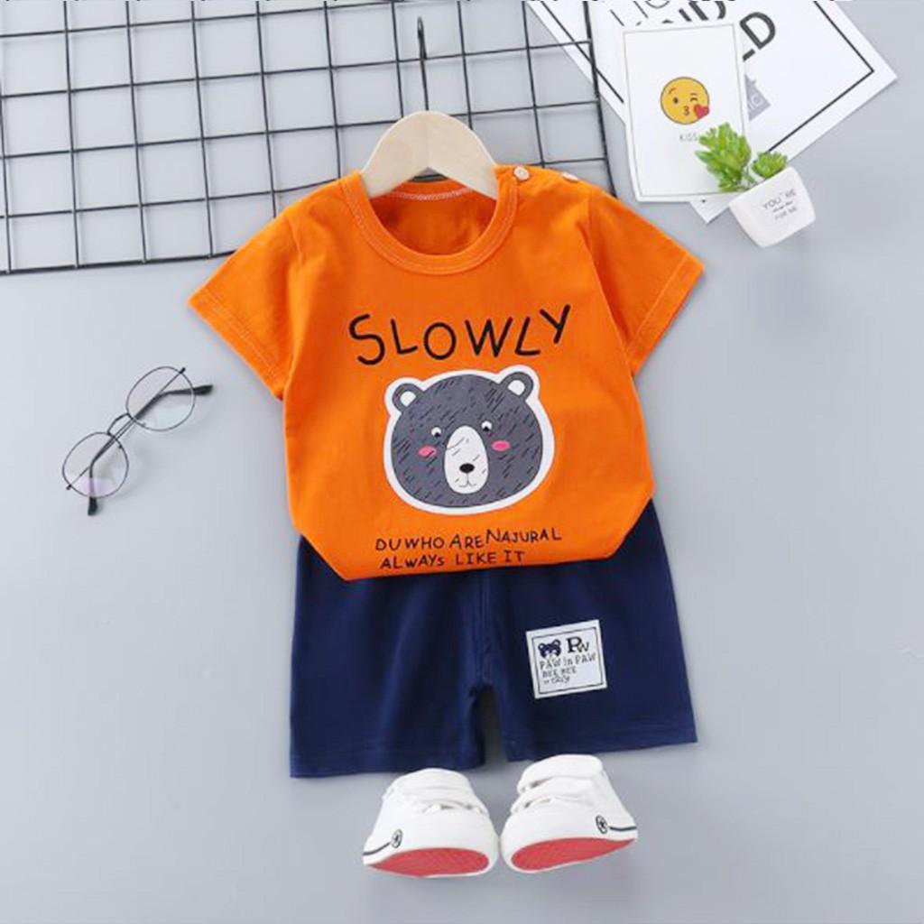 Bộ cộc tay cho bé trai gái sơ sinh Quần áo trẻ em mặc hè hàng Quảng châu cotton xịn thoáng mát - BCT03