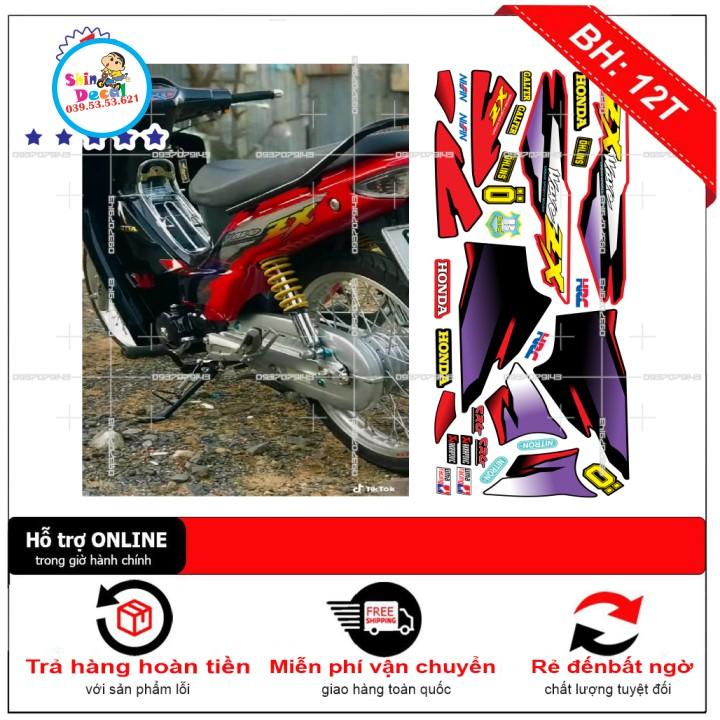 Tem rời honda wave ZX đỏ đen