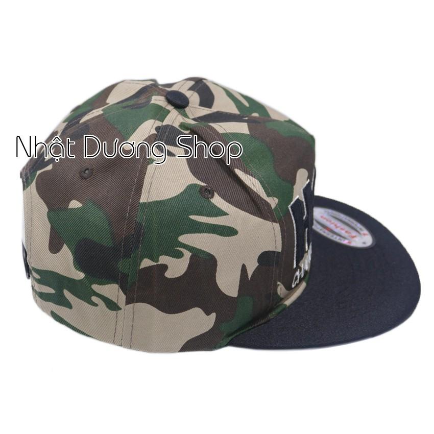 Nón Hiphop Snapback sọc lính thêu chữ Hope - Sọc lính chất liệu vải cao cấp