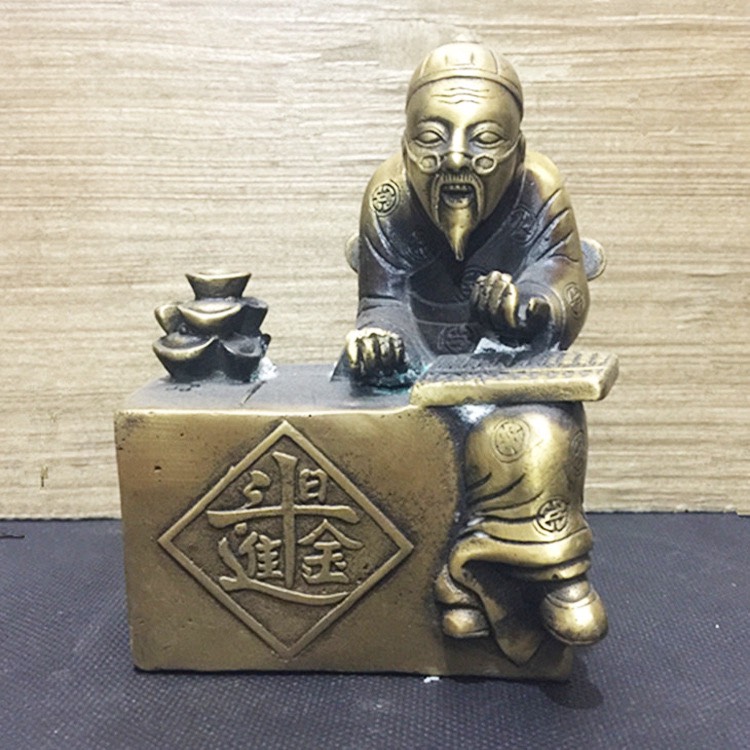 TƯỢNG ÔNG QUẢN GIA PHONG THUỶ BẰNG ĐỒNG CAO 15 cm