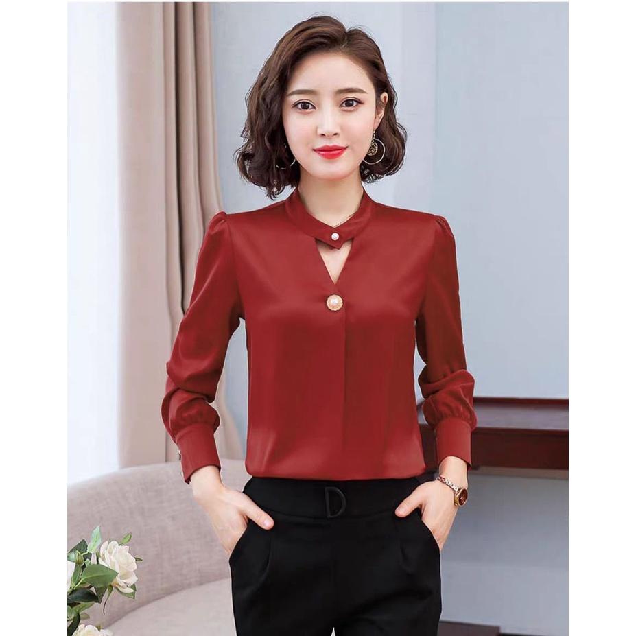 Áo sơ mi nữ công sở vải lụa ngọc trai - TA139