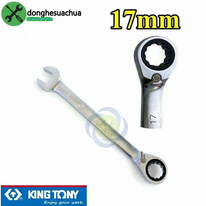 Cờ lê vòng miệng tự động 17mm Kingtony 373217M có khóa gạt