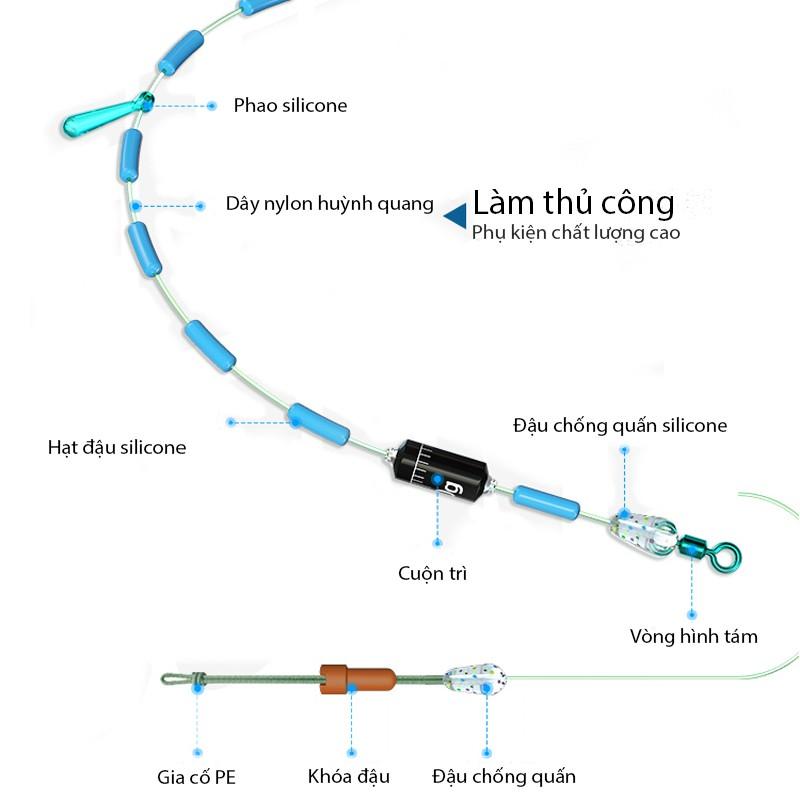 Bộ 2 dây trục huỳnh quang TRY&amp;V quấn sẵn Chuyên câu đài phát sáng ban đêm DC - 14