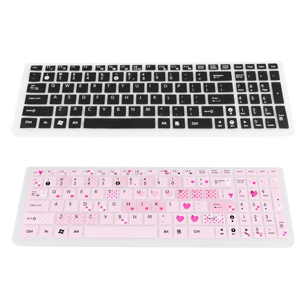 2pcs Collapsible Keyboard Protector Notebook Dust Dirt Remove Pink & Black