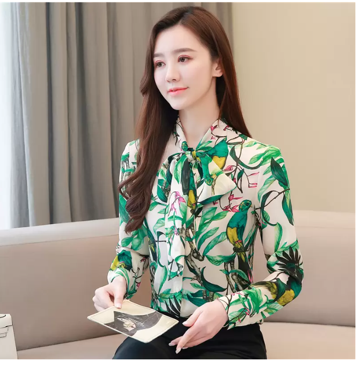 ÁO  SƠ MI HỌA TIẾT MÀU XANH A566