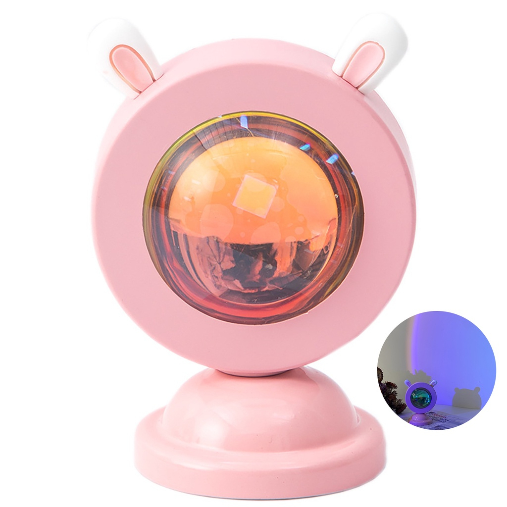 Đèn led hoàng hôn 16 màu Đèn led trang trí sunset rose để bàn mini chụp ảnh sống ảo trang trí phòng ngủ