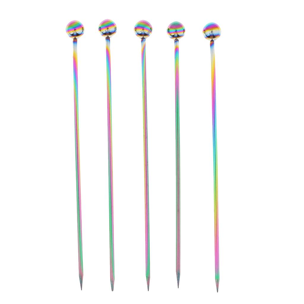 5Pcs/set Stainless Steel Cocktail Picks Cocktail Fruit Sticks Bar Tools for Bar Dringks Home Party Decor