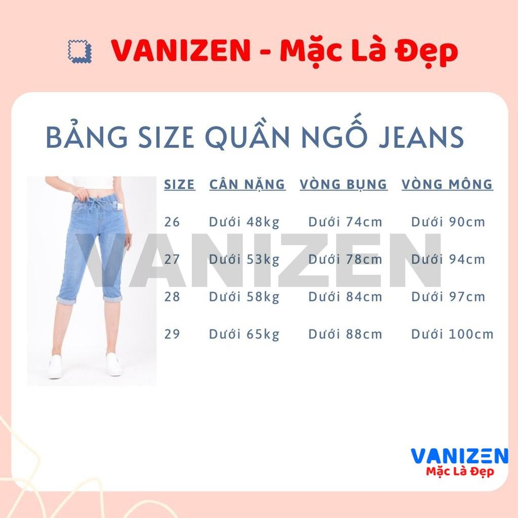 Quần ngố jean nữ đẹp lưng cao cạp chun xước nhẹ mã 358 VANIZEN