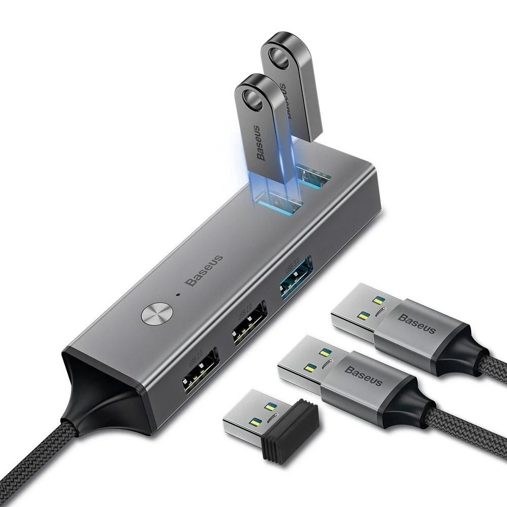 Bộ Hub chuyển cổng Type A sang USB 3.0 - Baseus Cube HUB (Type A 3.0 to 3USB 3.0 + 2USB 2.0 OTG HUB) - Hàng Chính Hãng