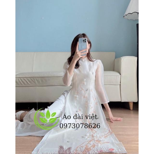 Siêu phẩm áo dài tơ kết đẹp sang chảnh nổi bật hàng thiết kế cao cấp Áo dài cách tân tết giá rẻ