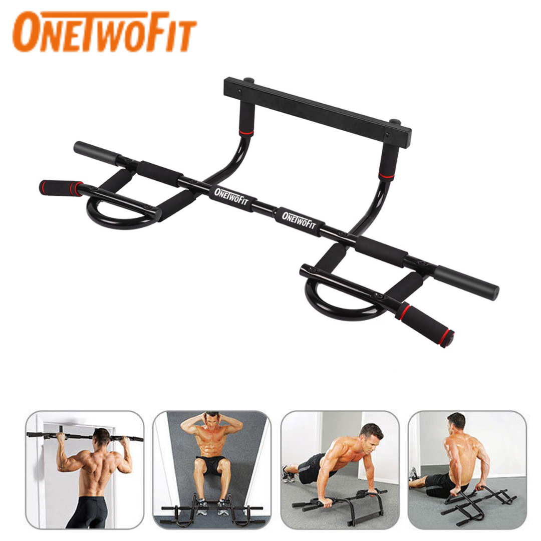 OneTwoFit Thanh xà đơn nhiều tay nắm gắn khung cửa Pull Up Bar Phòng tập thể dục  OT005