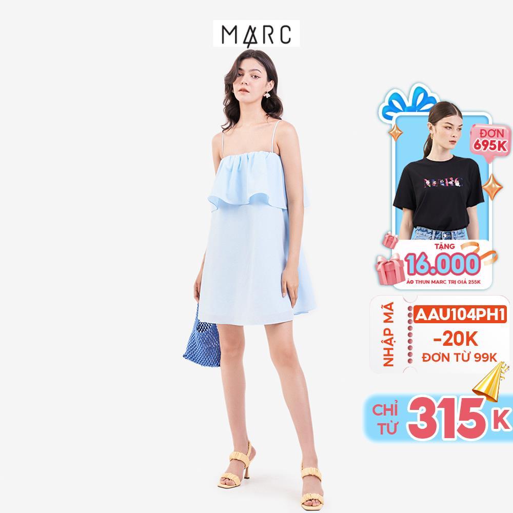 Đầm 2 dây nữ MARC FASHION form rộng phối bèo ngực CBVH070922