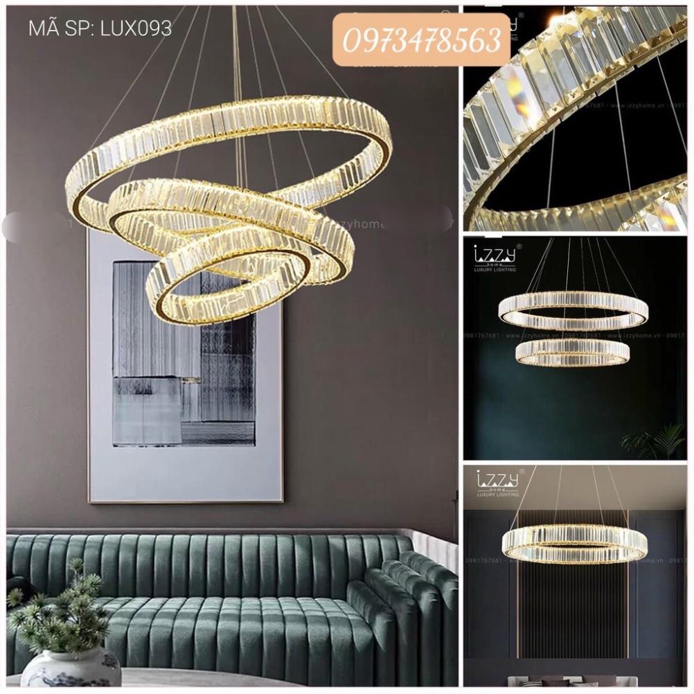 Đèn Chùm Thả Trần 3 Vòng Bản Phale Dày,Khiển Từ Xa,Kích Thước 30x50x70,Trang Trí Phòng Khách,Ngủ Bếp Ăn,Mã G12