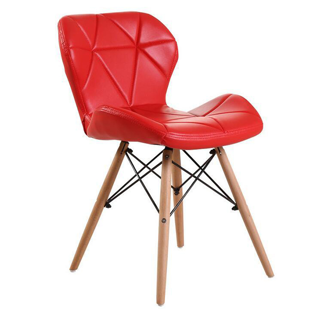 Ghế Bàn Ăn Hiện Đại Radar Chair WC049 - Mặt Nệm Bọc Da Simili - Khung Chân Gỗ Sồi Tự Nhiên