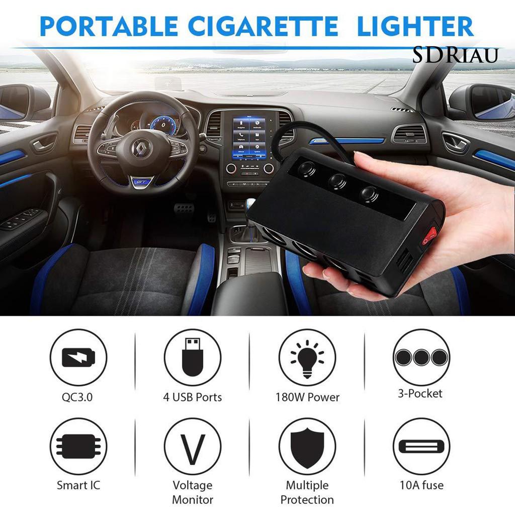 Cốc Sạc Nhanh Qcdz 4 Cổng Usb Qc3.0 Cho Xe Hơi