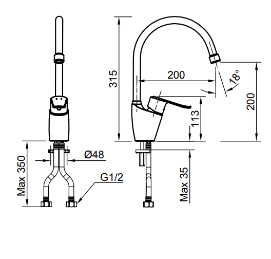 Vòi rửa bát Inax SFV-2011S