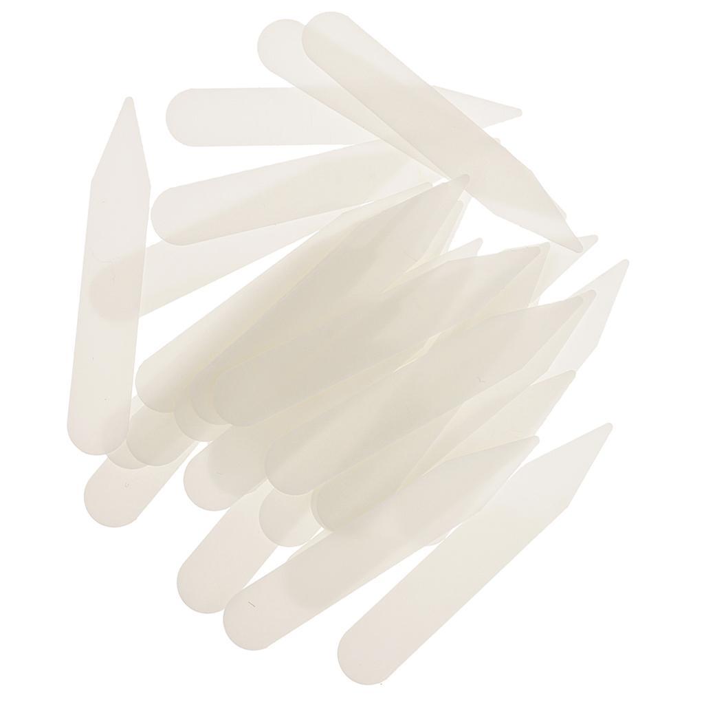 2-3pack 200 Pieces Plastic White Collar Stays Bones Stiffeners Beige 6x1cm