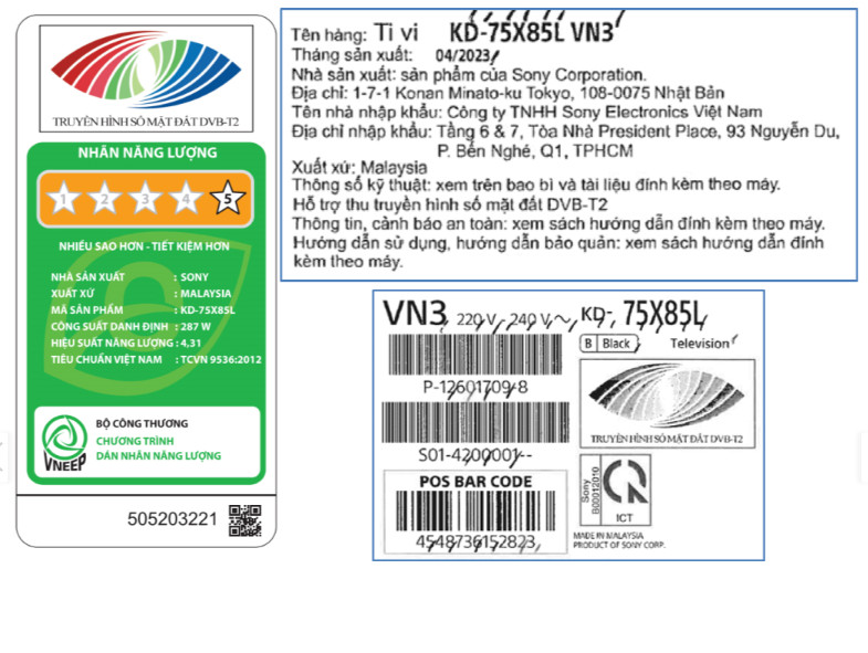 Google Tivi Sony 4K 75 inch KD-75X85L - Hàng chính hãng - Chỉ giao Hà Nội
