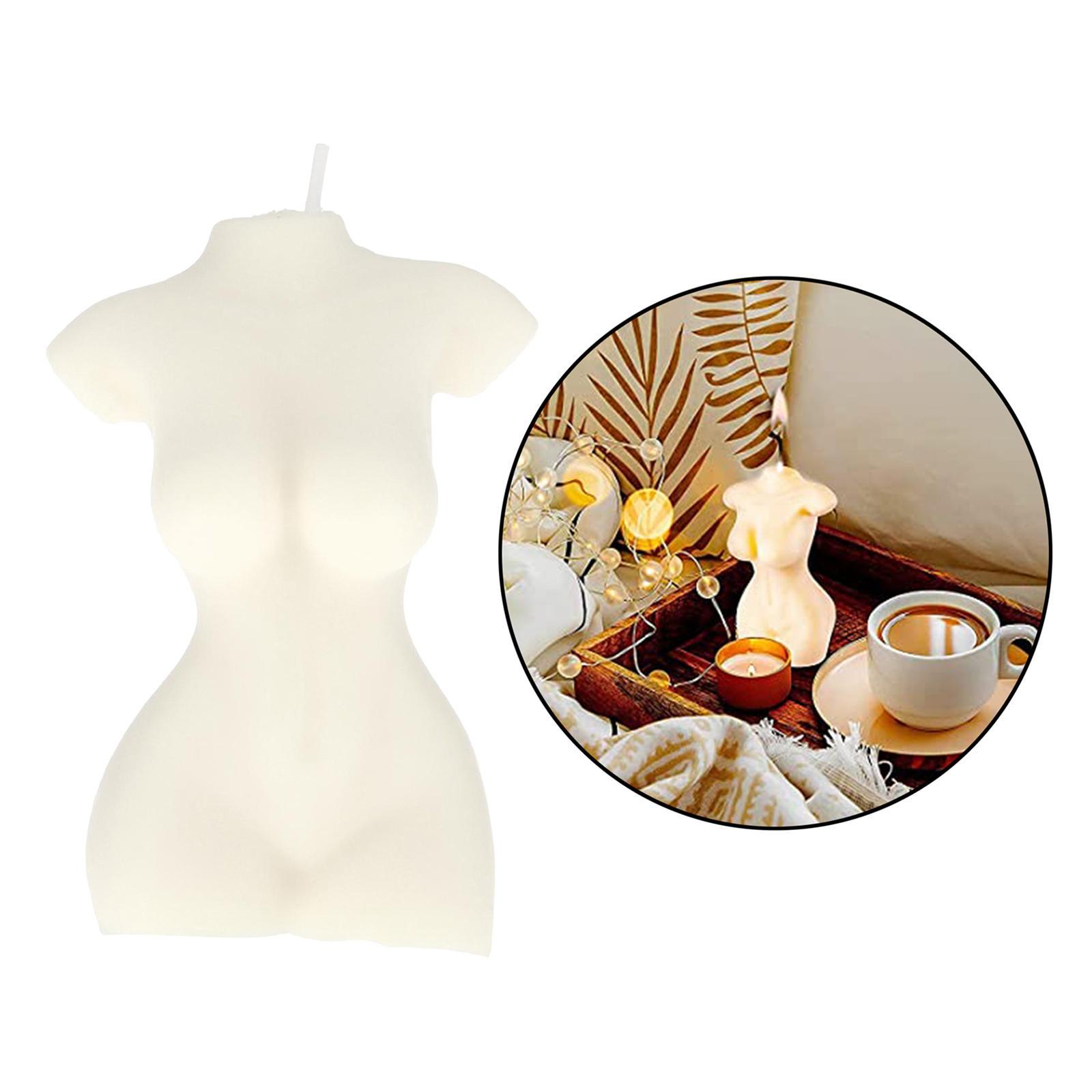 Human Female Body Bust Scented Statue Candle Office Decorative Photo Props