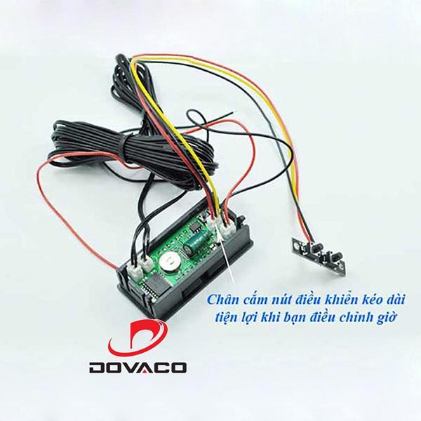 Đồng hồ điện tử mini DIY 12V V2.2 lắp chế cho ô tô xe máy