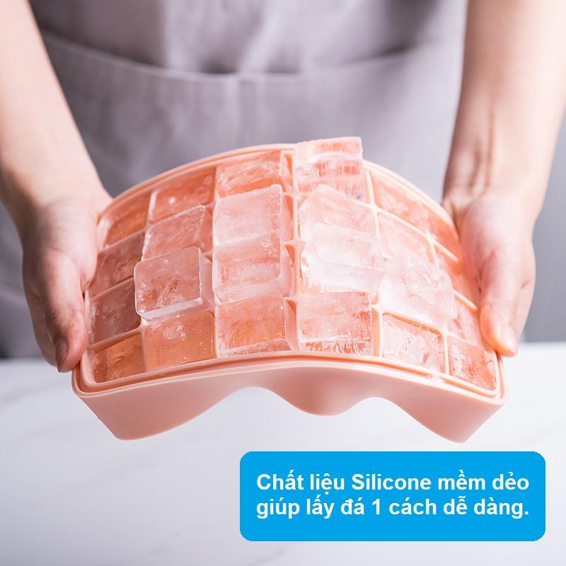 Khay Làm Đá Viên NHIỀU viên Bằng Silicone Kèm Nắp Đậy- tùy chọn