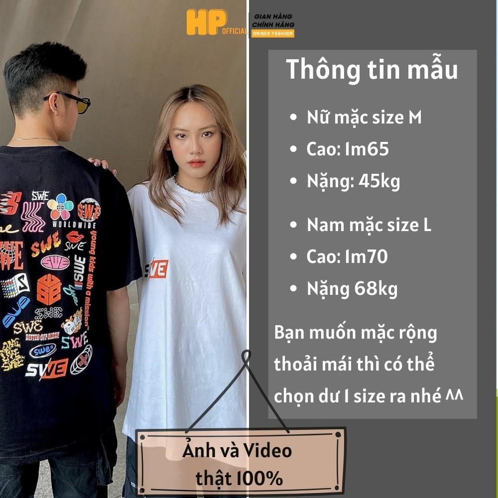 Áo thun tay lỡ SWE form rộng Unisex nam nữ phong cách Ulzzang