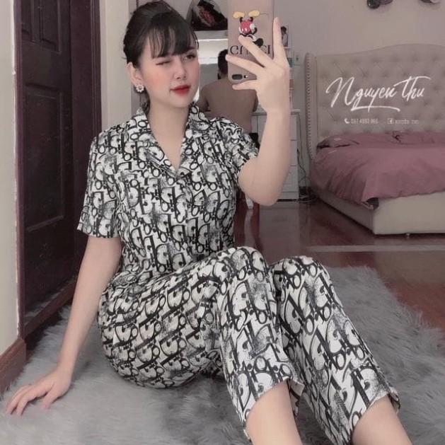 Freeship Đồ bộ Pijama lụa, satin cổ bèo cao cấp