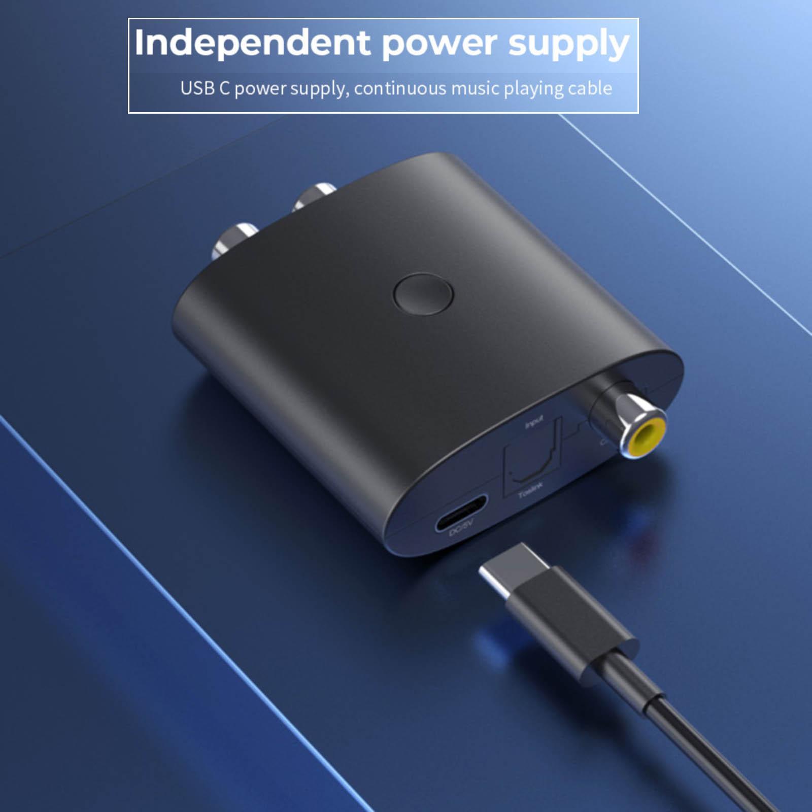 2 in 1 Bluetooth 5.1 Receiver Digital to Analog Audio Adapter Easy to Install High Performance