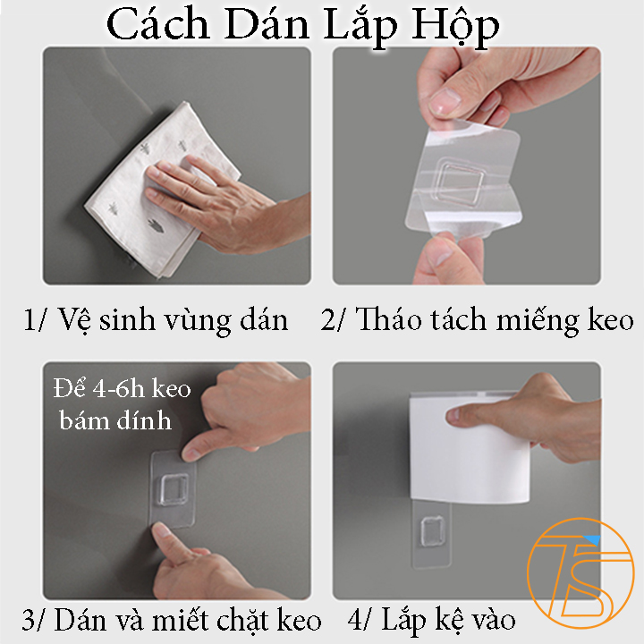 Kệ Nhà Tắm Dán Tường Để Bàn Chải Và Kem Đánh Răng E1905 Có Theo 2 Cốc