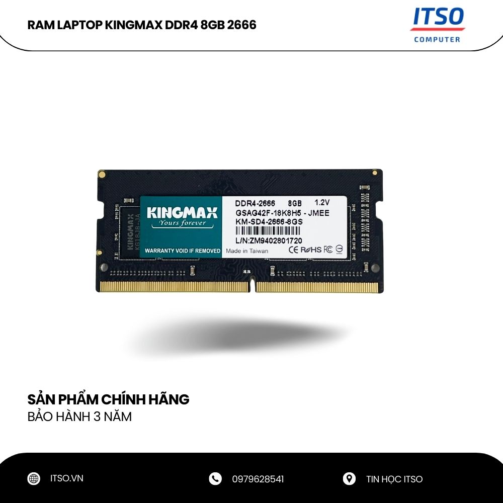 RAM Laptop Kingmax DDR4 8GB bus 2666 - Hàng chính hãng