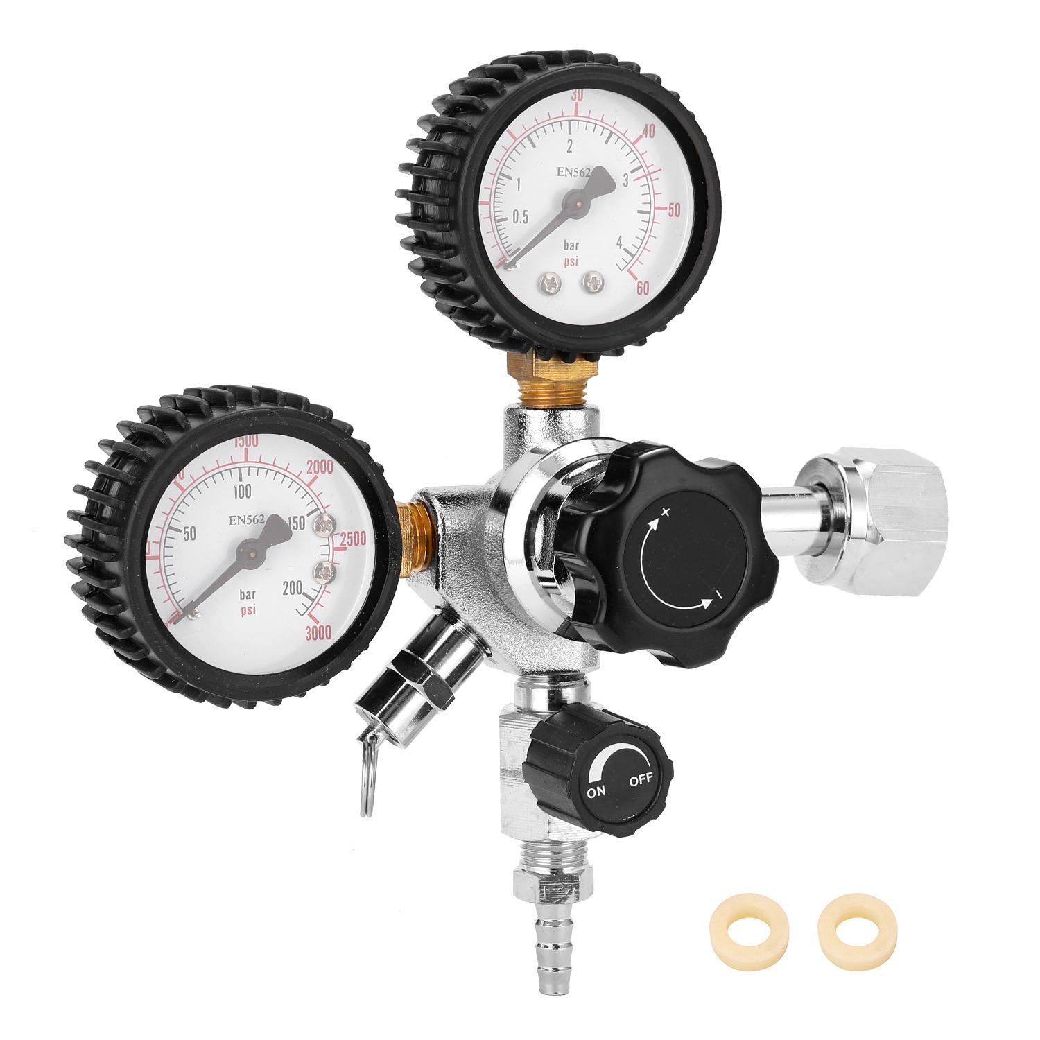 CGA320 Beer Keg CO2 Regulator Safety Pressure Relief Valve 0-3000 PSI Tanks Pressure Adjustable