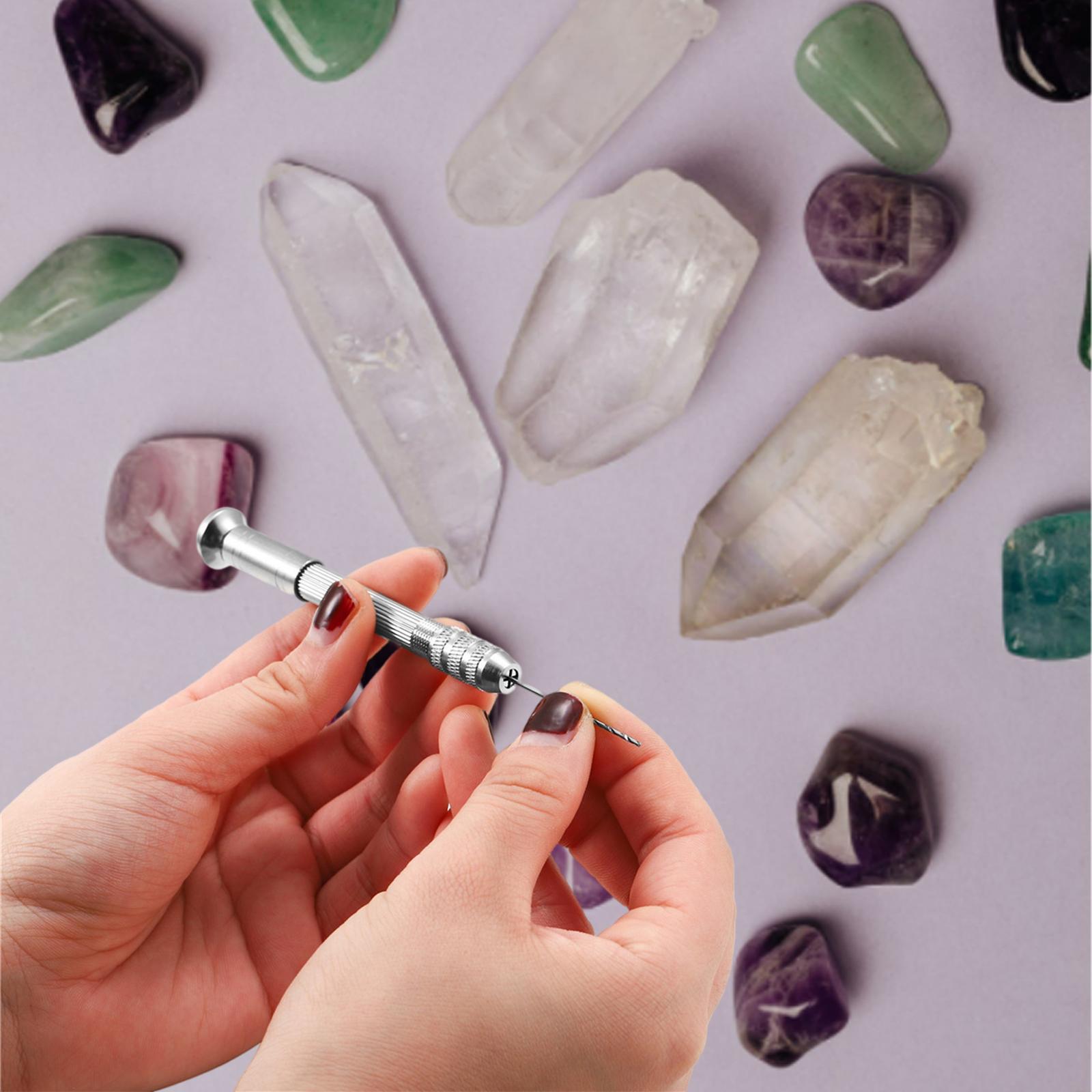 Pin Vise Kit Micro Hand Resin Drill, 10Pcs Mini Drills , 300Pcs Screw Eye Pins for Resin, Plastic, DIY Jewelry, Key Chain Making