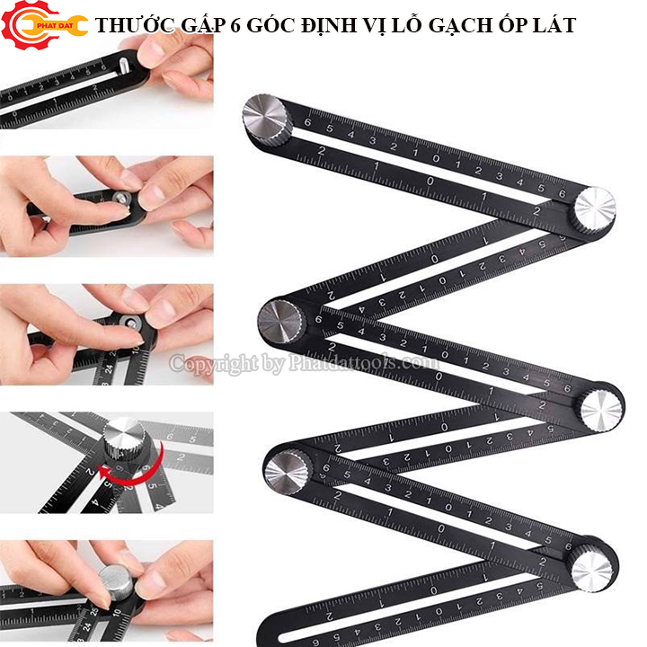 Thước Đo 6 Góc Lấy Dấu Gạch Ốp Lát-Phụ Kiện Ốp Lát
