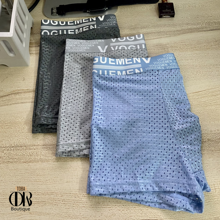 Quần lót nam, quần sịp đùi Boxer Lụa Lưới TOBA Boutique cao cấp siêu mát, thoáng khí mềm mịn rất thoải mái TBLL02