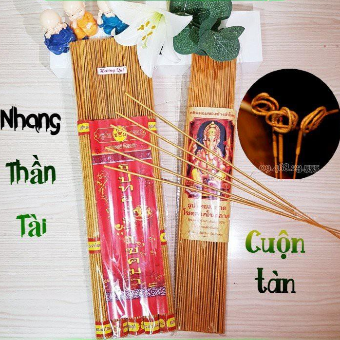 Hương Nhang Thần Tài Thái Lan - Hương Sạch Ít Khói Cuộn Tàn Tài Lộc